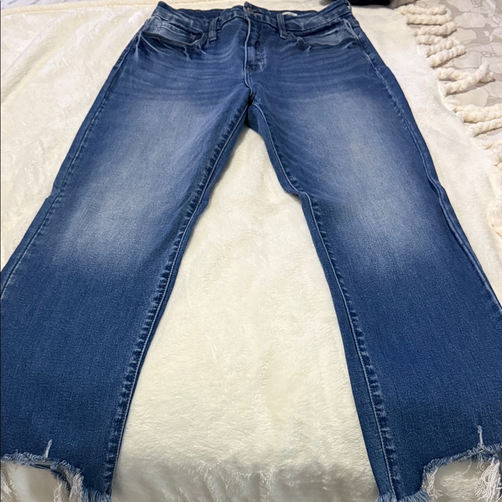 KanCan Women's Straight Leg Blue Jeans